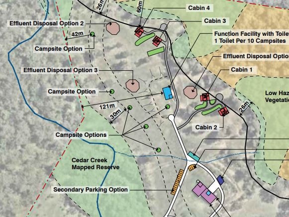 Plans for Gheerulla campsite, wedding venue.