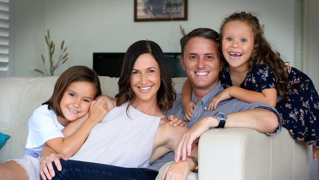 Max Futcher and wife Kim with children Ava and Stella. Picture: Jamie Hanson