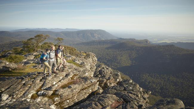 From the top: From hiking, to wining and dining, to taking long drives along the Silo Art Trail, there’s something for everyone in the Grampians.