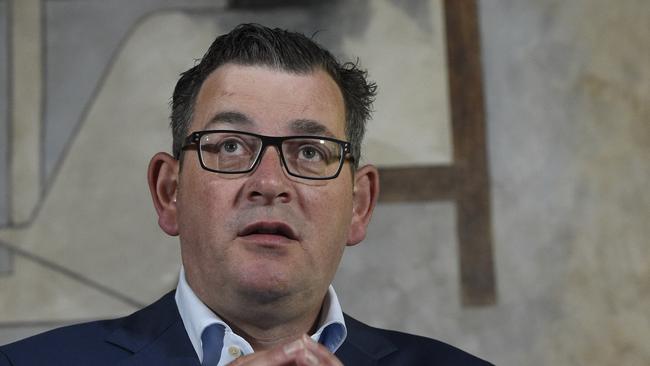 MELBOURNE, AUSTRALIA - NewsWire Photos MARCH 14, 2022: Victorian Premier Daniel Andrews speaks at Epocha Restaurant in Carlton to announce sick leave entitlements for casual workers. Picture: NCA NewsWire / Andrew Henshaw