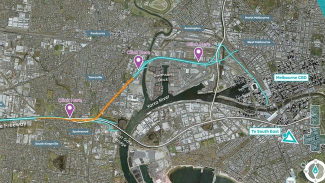 Plans for the westgate tunnel project in Melbourne.