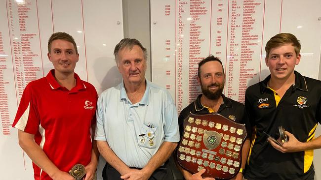 Matthew Martin (right) was the AEHCA's player of the season and looks to be on track for another big year. Picture: Alexandra and Eastern Hills Cricket Association