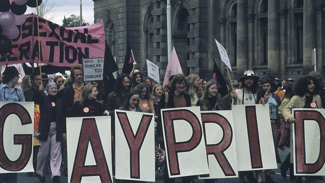 Stonewall inspired worldwide demonstrations, including this Gay Pride Week rally in Adelaide in 1973. Picture: News Corp Australia