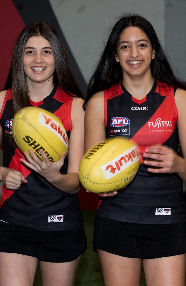 Georgia Patrikios and Stephanie Elias are set to pull on the Dons colours in 2018. Picture: Ben Johnstone