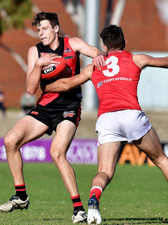 Chris Burgess shows his versatility against North Adelaide. Picture: Bianca De Marchi