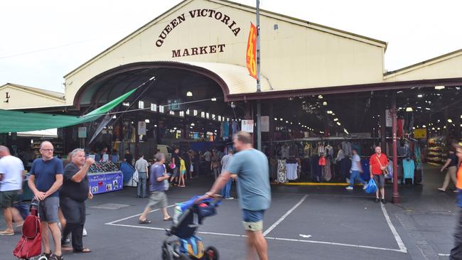 Queen Victoria Market on a Saturday morning. Picture: Tony Gough