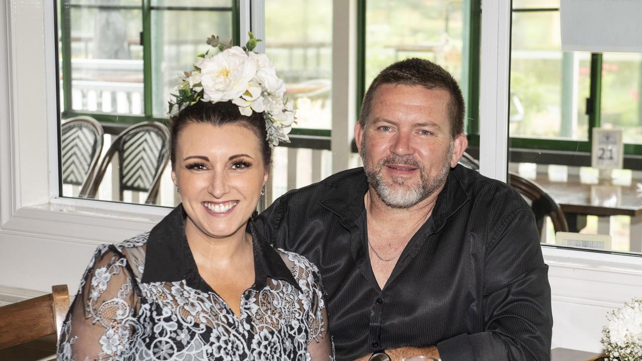 Sally and Brett Harvey at the Chronicle Toowoomba Hospital Foundation Melbourne Cup at Urban Grounds Cafe raising funds for One Wish, One Cure for Type 1 Diabetes. Tuesday, November 1, 2022. Picture: Nev Madsen.