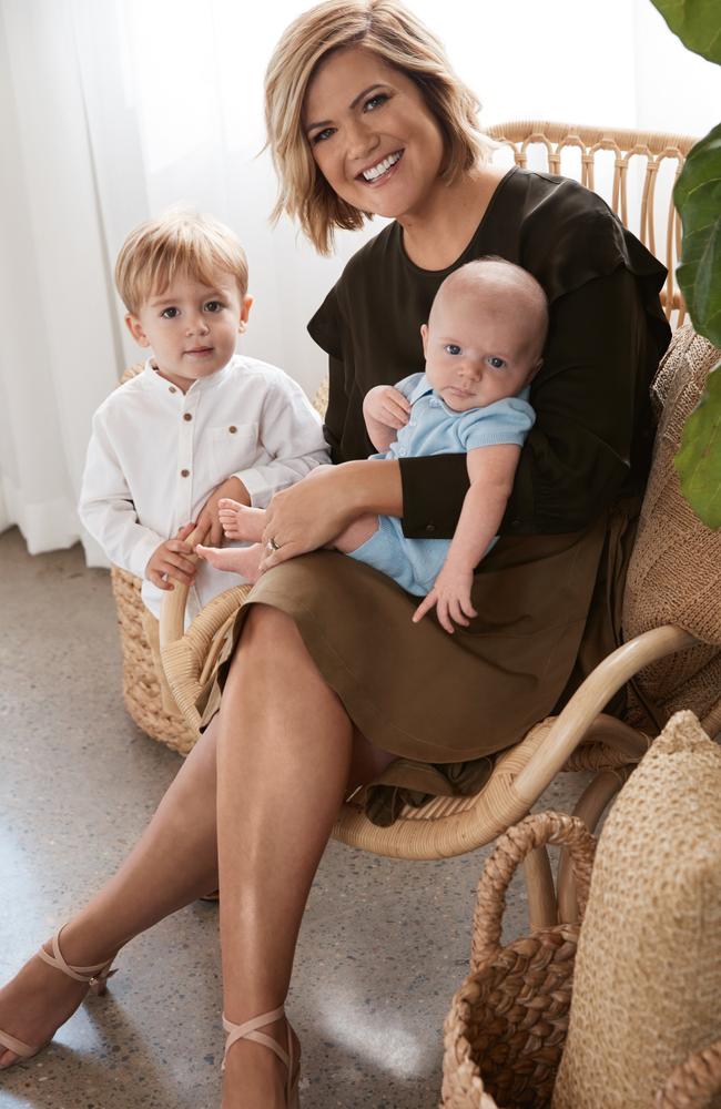 With her sons Paul and baby Harry. (Pic: David Wheeler for Stellar)