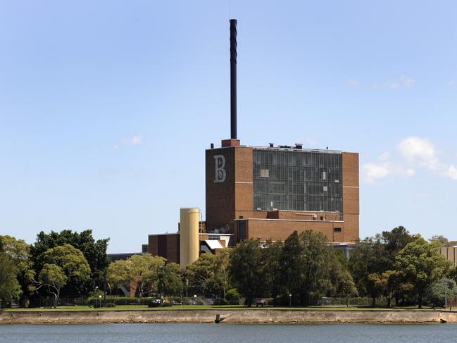 Image of the Iconic Chimney Stacks at the Bushells Factory on the Parramatta River. Picture: Simon Chillingworth