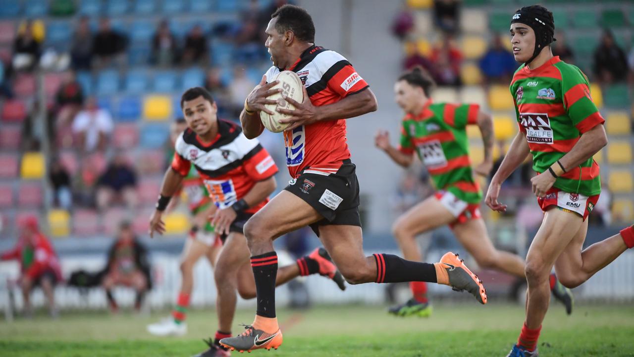 Joshua Johnson races down the paddock for the Western Suburbs. The BRL at this stage is looking to extend its season because of the coronavirus pandemic.