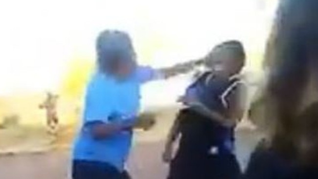 Street fights between female teenagers have been posted on social media - the incidents are concerning for police. Picture: You Tube/Teecee Real Fights