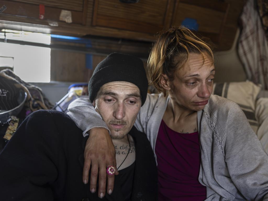 Ben Anguro-Navarrete and his wife Theresa have lived in a trailer in San Francisco since 2019. Picture: Paul Kuroda