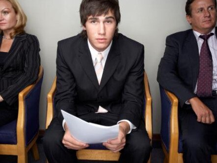 Young Man Nervous about Job Interview