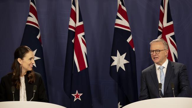 Former New Zealand prime minister Jacinda Ardern with Prime Minister Anthony Albanese during a joint Australia-New Zealand Leaders press conference in 2022. Picture: Nikki Short/NCA NewsWire