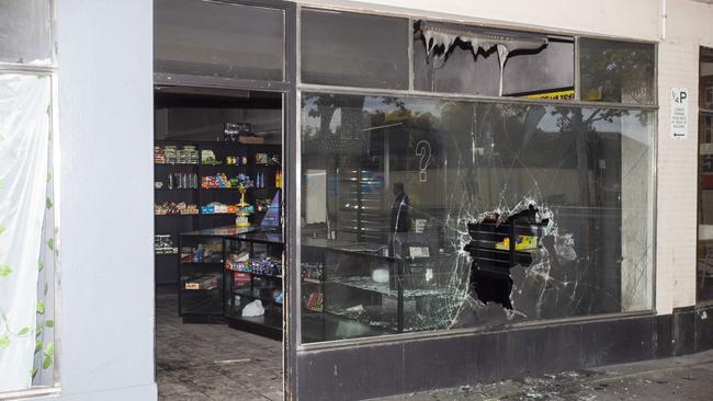 Cowandilla shop hit in suspected arson attack as SA police probe links to Operation Eclipse. 16th October 2024. Picture: Brett Hartwig