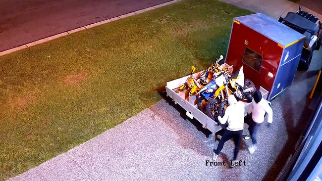 Police are searching for a group of men who stole three motorbikes from a Biggera Waters business. Picture: Queensland Police Service