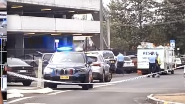 The scene at Manning Base Hospital on Thursday. Picture: NBN News