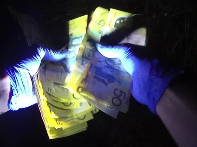 Up to $40,000 cash was found on Perth's Mitchell Fwy on Monday night. Picture: Supplied / WA Police