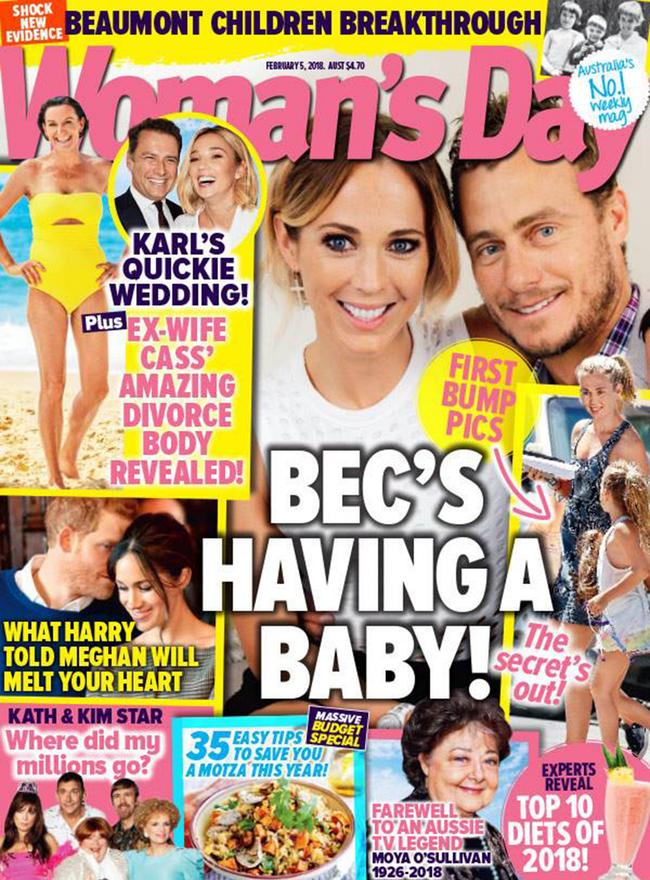 Cass Thorburn pictured in a bikini on the cover of Woman’s Day.