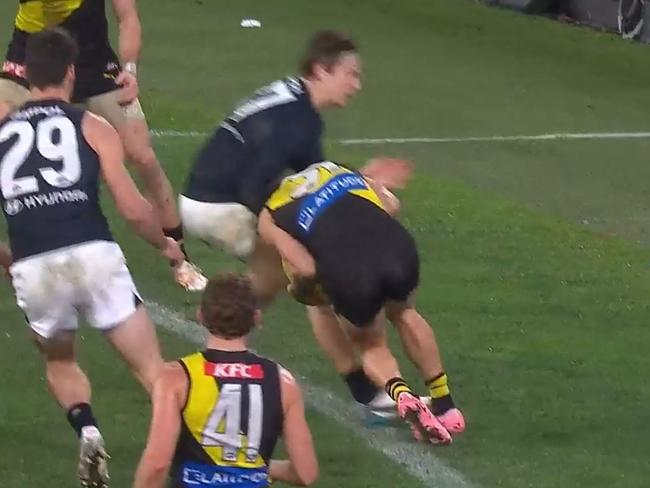 Jordan Boyd’s hit on Rhyan Mansell.