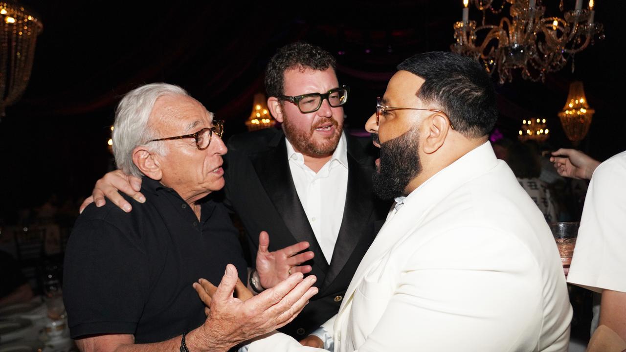 Nelson Peltz (left) with Jeff Zalaznick and DJ Khaled at Carbone on May 08, 2022 in Miami Beach, Florida. (Photo by Romain Maurice/Getty Images for Carbone Beach)