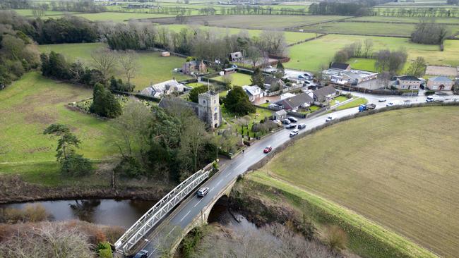 An aerial view of Blackpool Lane in St Michaels on Wyre, which was not covered by CCTV on the day that Nicola Bulley went missing. Picture: Christopher Furlong/Getty Images