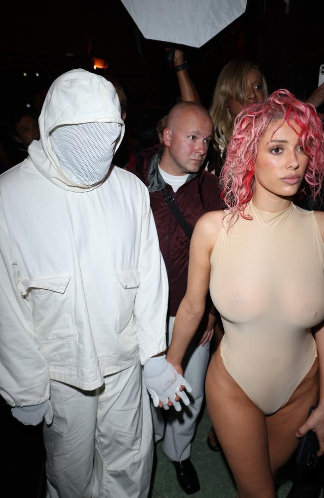 Kanye West and Bianca Censori attends the Prototypes Menswear Spring/Summer 2025 show as part of Paris Fashion Week on June 19, 2024 in Paris, France. (Photo by Peter White/Getty Images)