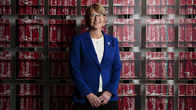 Coca-Cola Amatil CEO Alison Watkins at their offices in North Sydney. Picture: Adam Yip