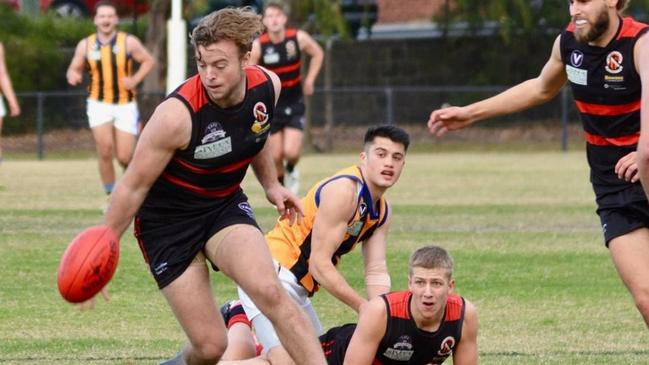 Matthew Forrest playing for Old Xaverians.