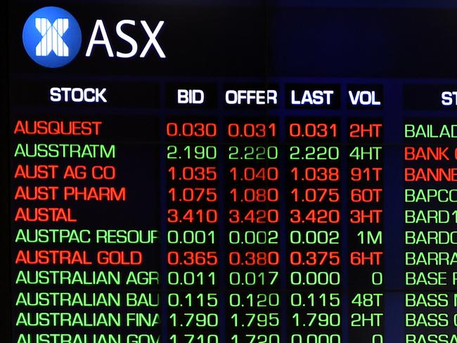 SYDNEY, AUSTRALIA - NCA NewsWire Photos SEPTEMBER, 03, 2020: Digital market boards at the Australian Stock Exchange (ASX) in Sydney. Picture: NCA NewsWire/Joel Carrett