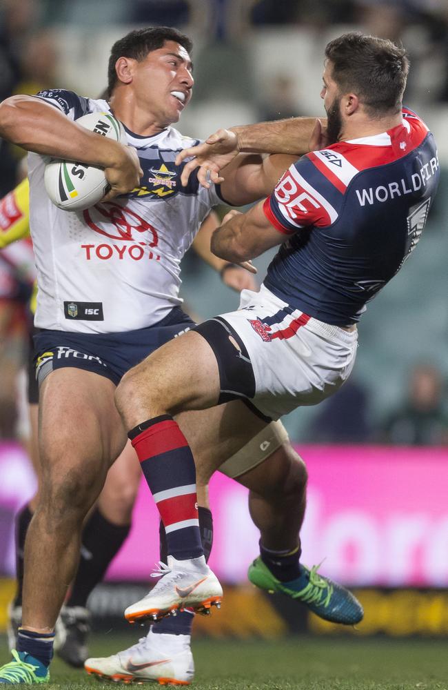 Jason Taumalolo produced a freakish solo try. (AAP Image/Craig Golding)