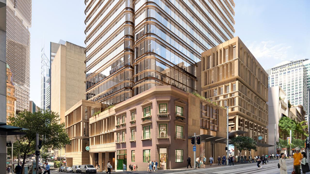 Fast-forward to the 21st century - an artist’s impression of the George street entrance to the Hunter Street Metro station, with the historical Skinners Hotel preserved in the design. Picture: Supplied