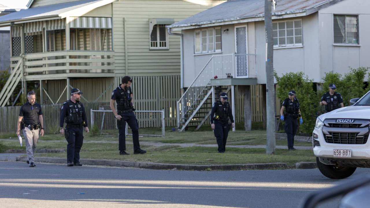 Police at the scene of an alleged homicide in West Street, Allenstown, on August 21, 2022. Police were called at about 3:50pm to the residence where the body of a woman was located inside the property. A crime scene has been declared to investigate the death, which is being treated as suspicious.? A 35-year-old man is currently speaking with police.