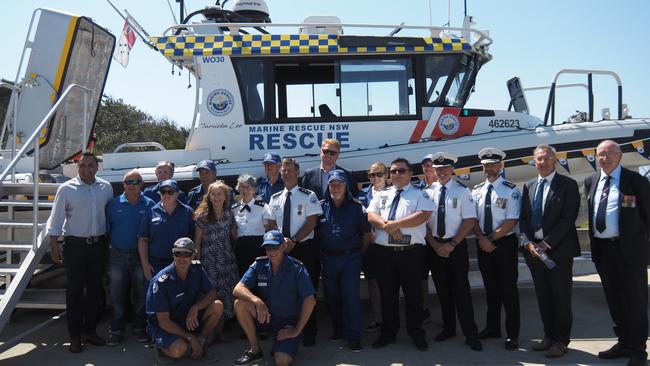 Woolgoolga Marine Rescue and the new boat. Picture: Supplied