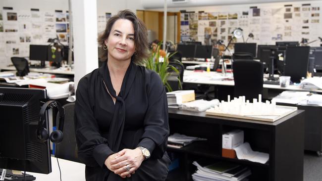 Kirsti Simpson in the Brisbane office of Hassell Studio. Picture: Tertius Pickard