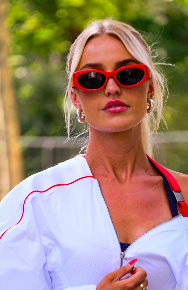 Influencer Morgan Riddle makes a statement with her red sunnies. Picture: news.com.au/James Weir