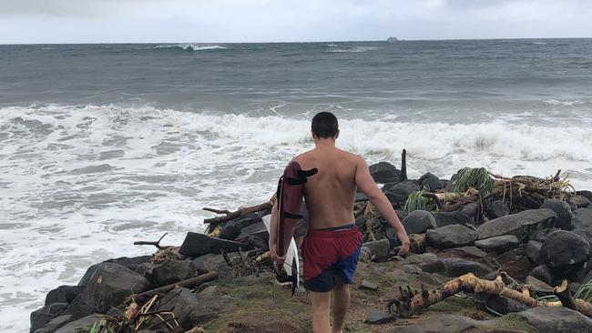 King Tides lash Byron Bay's main beach on Tuesday. Picture: Carla Hildebrandt