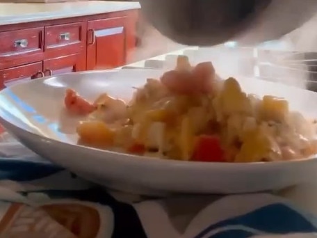 Britney Spears made this omelette - it looks like scrambled eggs.