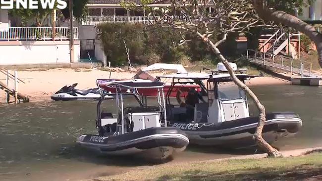 Water Police at the scene were two jet skis collided, leaving one person injured. Photo: 9 News Gold Coast.