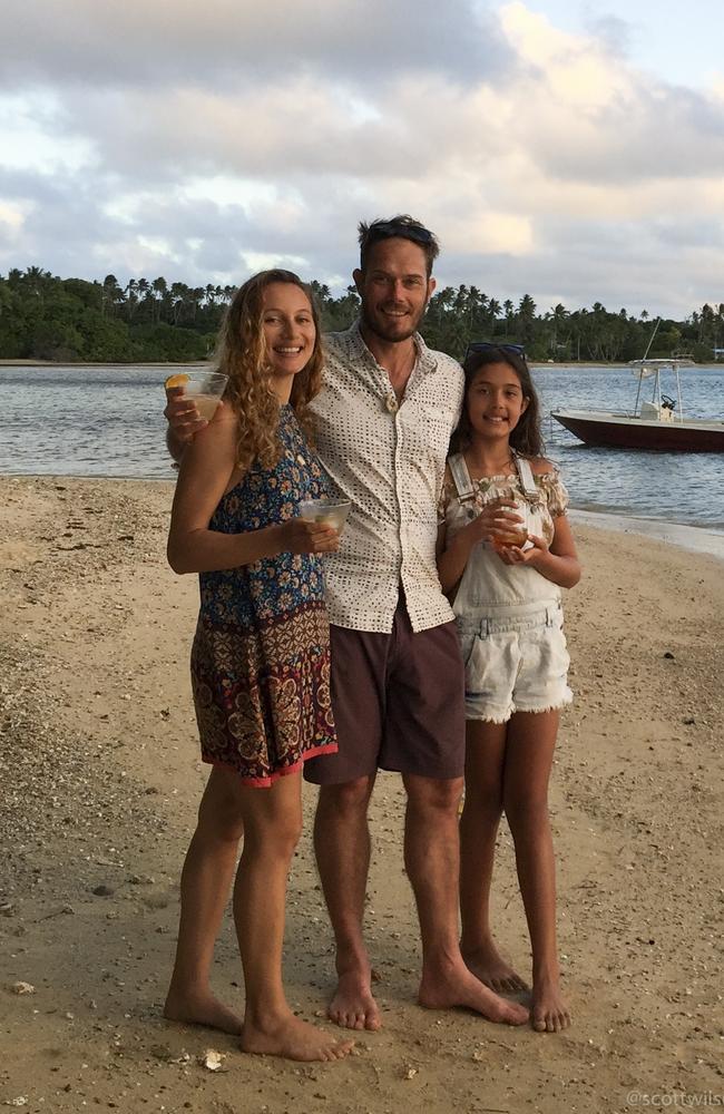 Scott Wilson is pictured with his partner and daughter, Kristina Aitchison and Leilani Wilson, 10 (right). Photo: Scott Wilson