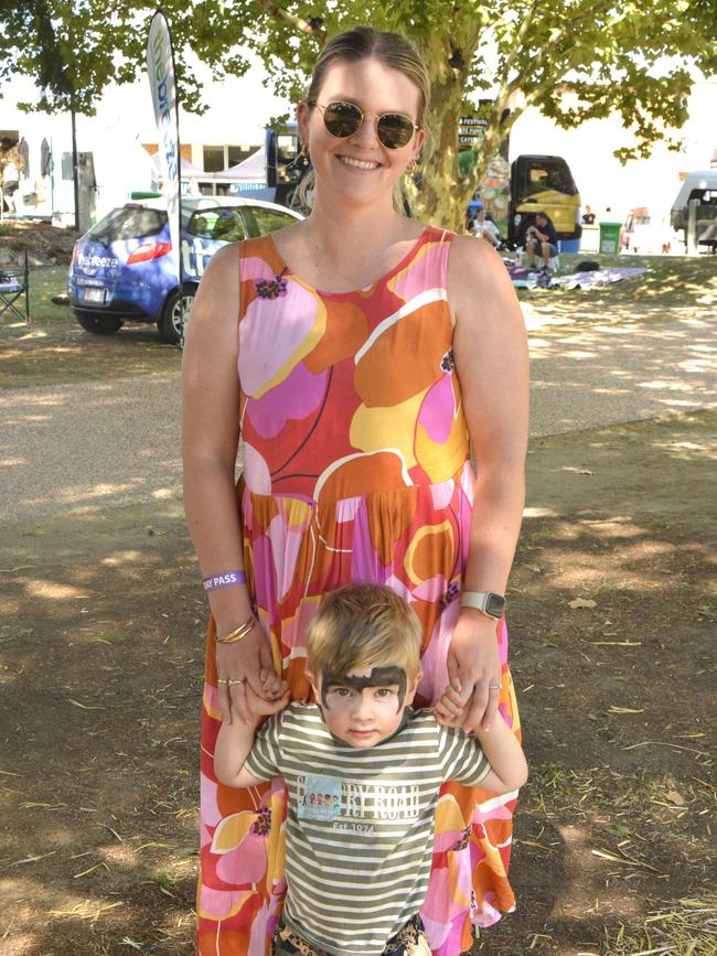 Kate and Parker at the Queensland Country Bank Food &amp; Wine Fiesta during Stanthorpe's Apple and Grape Harvest Festival on Saturday, March 2, 2024. Photo: Jessica Klein