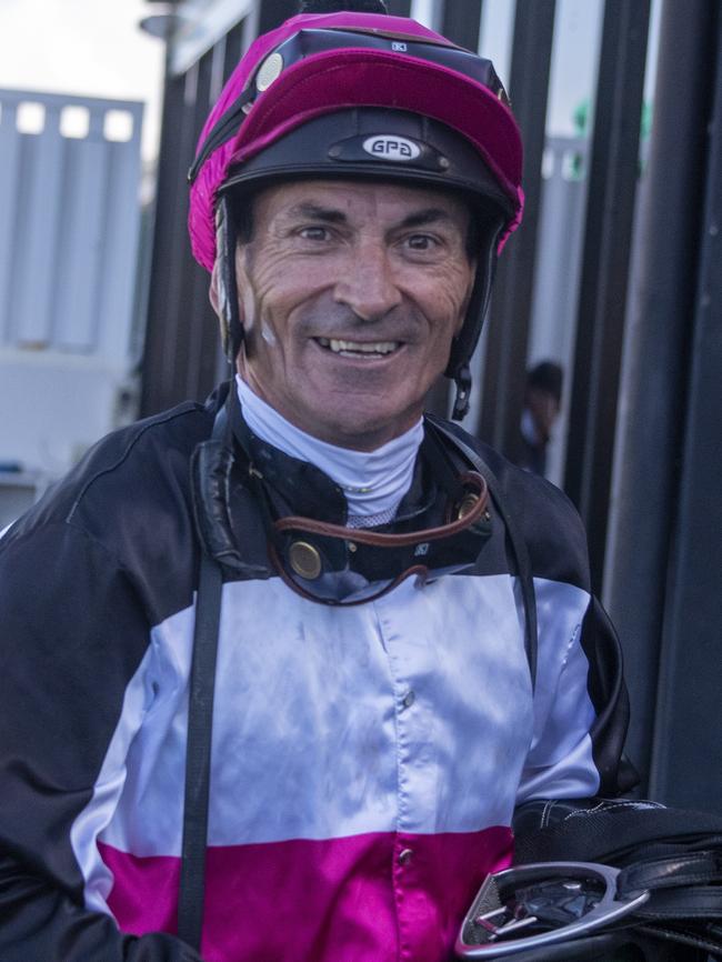 Jockey Robbie Fradd rode the Toby and Trent Edmonds-trained The Drinks Cart to victory in the QTIS Two-Years-Old Handicap (900m) at the Gold Coast Turf Club on Friday, May 8, 2020. Picture credit: Greg Irvine, Magic Millions.