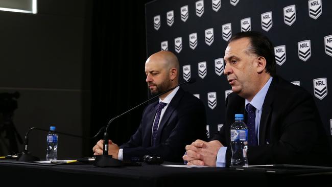 Todd Greenberg and Peter V'landys have been working to find solutions. Photo: Matt King/Getty Images