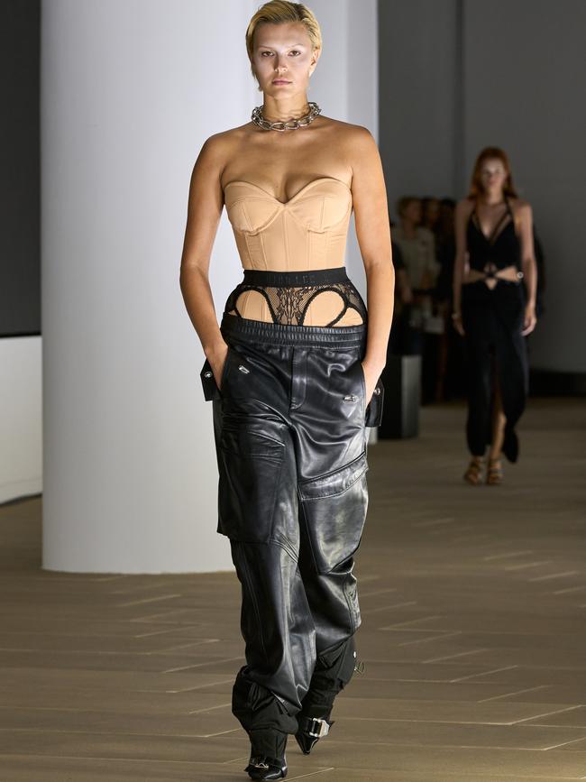 Lingerie inspired corsetry at Dion Lee SS24.