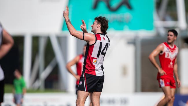 Beau Schwarze in the Southern Districts vs Waratah 2023-24 NTFL men's knockout semifinal. Picture: Pema Tamang Pakhrin