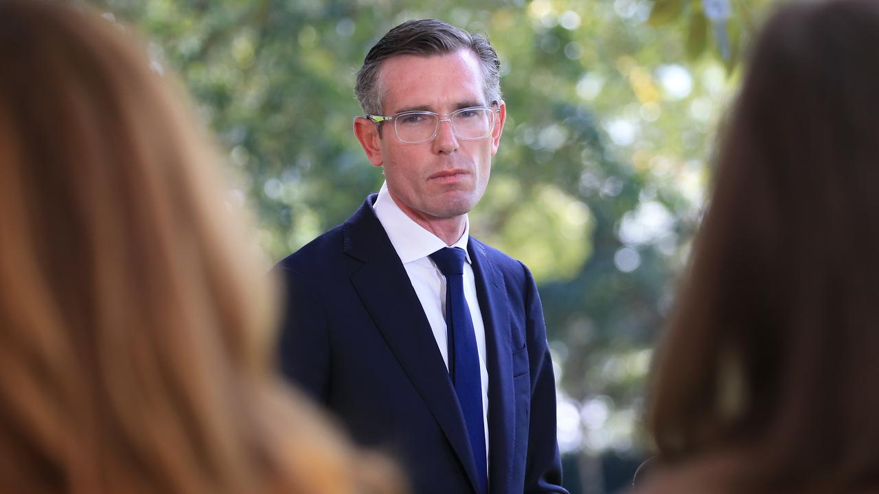 NSW Premier Dominic Perrottet addresses the press in Sydney on Tuesday. Picture: NCA NewsWire/Christian Gilles