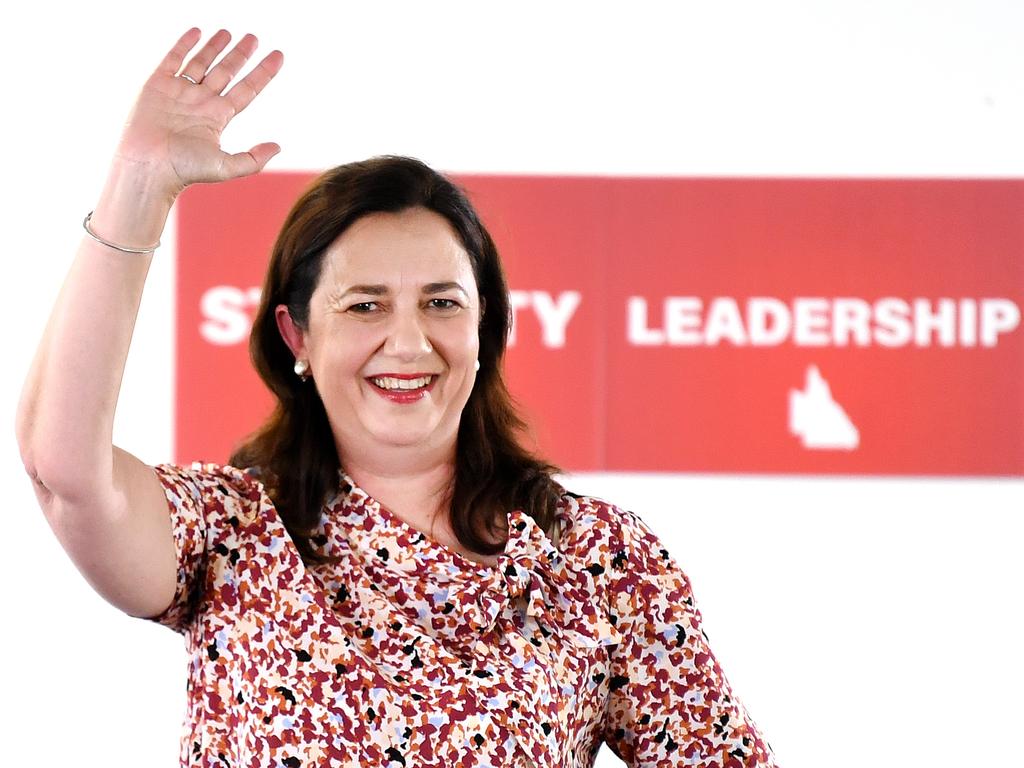 Premier Annastacia Palaszczuk in Townsville during the election campaign. Picture: NCA NewsWire / Dan Peled