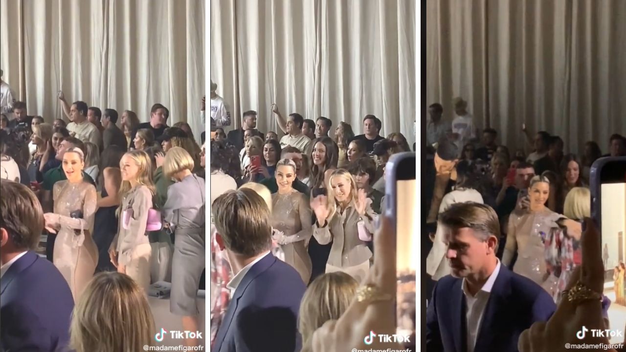 Kardashian catches Wintour's eye, then so does SJP. Then Wintour clearly makes a beeline for SJP. Picture: TikTok / @madamefigarofr