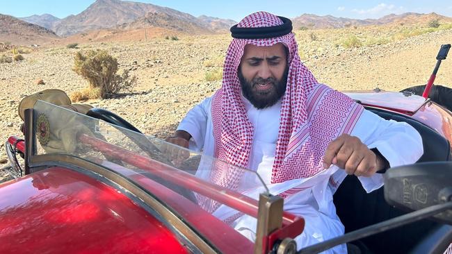 Some locals stopped to take in the roadster as it travelled a distance of 2300km.