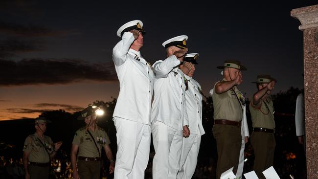 109 years after the Gallipoli landings, Territorians gather in Darwin City to reflect on Anzac Day. Picture: Pema Tamang Pakhrin